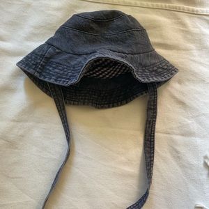 Zara black washed denim effect bucket hat